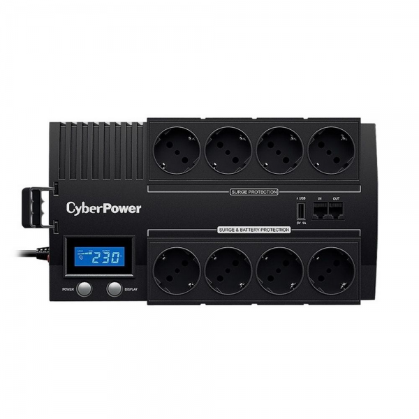 Источник бесперебойного питания (ИБП) CyberPower Bad Pack Line-Interactive CyberPower BR700ELCD 700VA/420W USB/RJ11/45/USB charger A (4+4 EURO)  bp