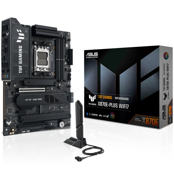 Материнская плата ASUS TUF GAMING X870E-PLUS WIFI7 AM5 ATX 4xDDR5 2xPCIEx16 PCIEx1 4xM.2 2хUSB-C HDMI 2.5GLAN Wi-Fi 7