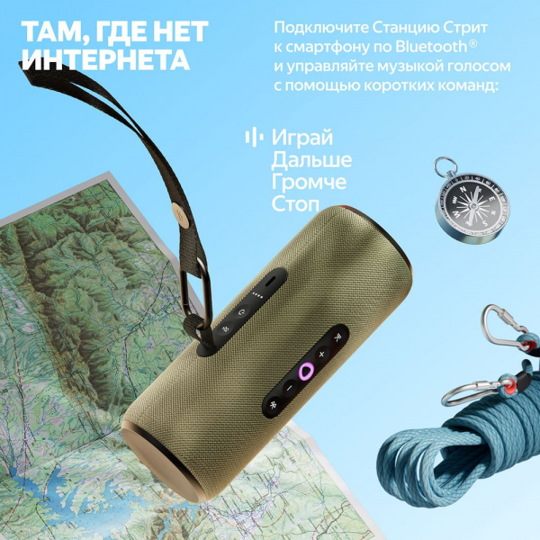 Портативная умная колонка Яндекс Станция Стрит с Алисой, 30 Вт,YNDX-00030VIO , фиолетовый