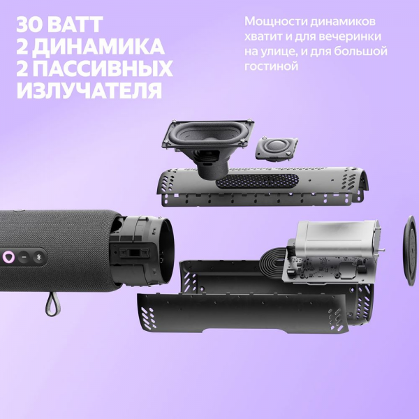 Портативная умная колонка Яндекс Станция Стрит с Алисой, 30 Вт,YNDX-00030VIO , фиолетовый