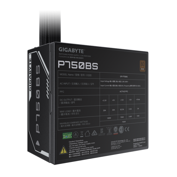 Блок питания ПК Gigabyte P750BS 750W, 80Plus, Bronze, RTL {10}