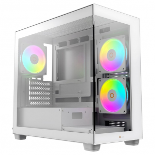 Корпус для ПК Case Ocypus Gamma C52 WH ARGB mATX / win / white / 3 ARGB fans / no PSU / Tempered Glass