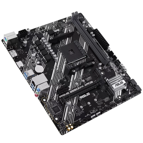 Материнская плата ASUS PRIME B550M-K ARGB AM4 mATX 2xDDR4 PCIEx16 PICEx1 2xM.2 DP HDMI GLAN