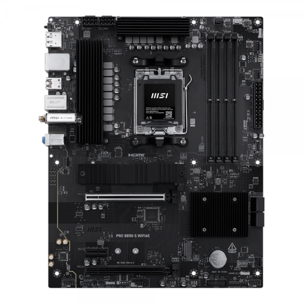 Материнская плата MSI PRO B850-S WIFI6E B850, AM5, 4*DDR5, 2*PCIEx16, 1*PCIEx1, 2*M.2, 2*TypeC, 3*USB3.2Gen2, 6*USB3.2Gen1, 4*USB2.0, 4*SATA3.0, 2.5G, DP, HDMI, ATX, RTL