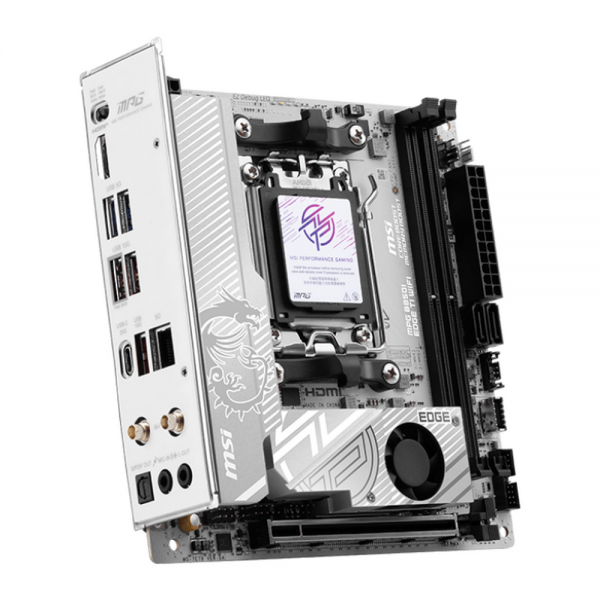 Материнская плата MSI MPG B850I EDGE TI WIFI B850, AM5, 2*DDR5, 1*PCIEx16, 2*M.2, 2*TypeC, 3*USB3.2Gen2, 4*USB3.2Gen1, 2*USB2.0, 2*SATA3.0, 5G, HDMI, ITX, RTL