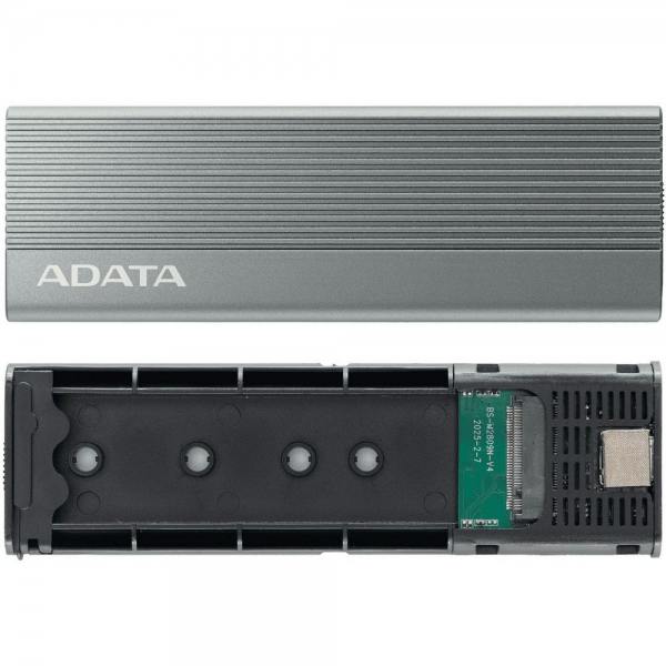 Корпус для HDD/SSD  M.2 ADATA External SSD Enclosure EC680 USB 3.2 Gen2, NVMe/SATA, RGB, Titanium Grey, RTL