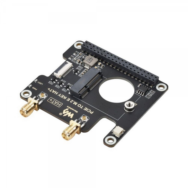 Плата интерфейсная набор ACD  Waveshare PCIe To M.2 E KEY HAT for Raspberry Pi 5 , Compatible With NGFF (M.2 E Key) Wireless NIC, Supports USB Bluetooth Connection, HAT+ Standard, Raspberry Pi 5 PCIe HAT