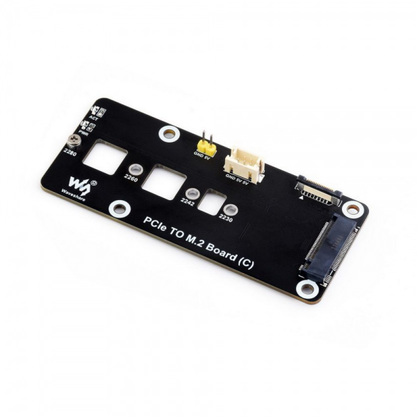Плата интерфейсная ACD  Waveshare PCIe To M.2 Adapter Board (C) for Raspberry Pi 5 , Supports NVMe Protocol M.2 Solid State Drive, High-speed Reading/Writing