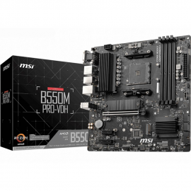 Материнская плата MSI Bad Pack B550M PRO-VDH B550, AM4, 4*DDR4, 1*PCIEx16, 2*PCIEx1, 2*M.2, 1*TypeC, , 6*USB3.2Gen1, 6*USB2.0, 4*SATA3.0, 1G, VGA, DP, HDMI, M-ATX, RTL