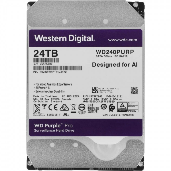 Жесткий диск Western Digital Purple Pro WD240PURP 24ТБ 3,5