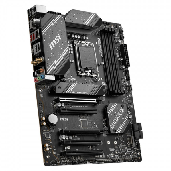 Материнская плата MSI BadPack B760 GAMING PLUS WIFI B760, LGA1700, 4*DDR5, 5*PCIEx16, 2*M.2, 2*TypeC, 2*USB3.2Gen2, 2*USB3.2Gen1, 8*USB2.0, 4*SATA3.0, 2.5G, DP, HDMI, ATX, RTL bp