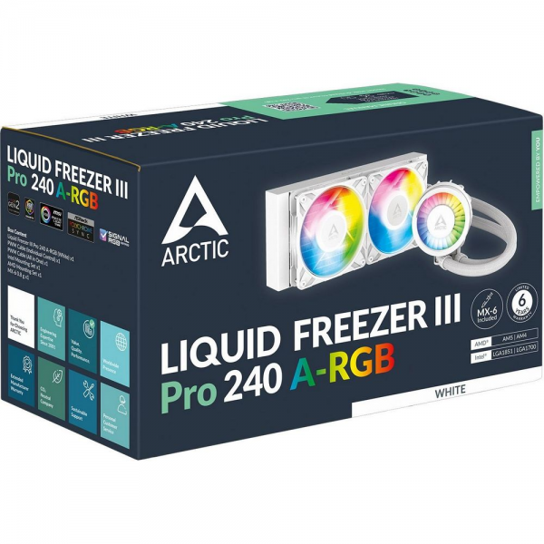 Жидкостная система охлаждения Cooling Arctic Liquid Freezer III Pro 240 A-RGB (White)  Multi Compatible All-In-One CPU Water Cooler  (ACFRE00186A)