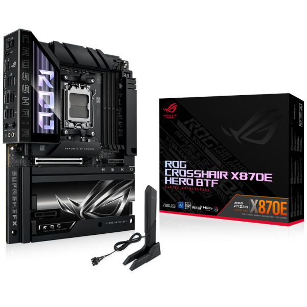 Материнская плата ASUS ROG CROSSHAIR X870E HERO BTF AM5 ATX 4xDDR5 PCIEx16 PCIEx4 5xM.2 4xUSB-C HDMI 5GLAN 2.5GLAN Wi-Fi 7