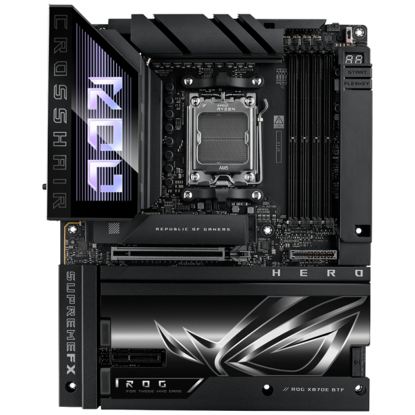 Материнская плата ASUS ROG CROSSHAIR X870E HERO BTF AM5 ATX 4xDDR5 PCIEx16 PCIEx4 5xM.2 4xUSB-C HDMI 5GLAN 2.5GLAN Wi-Fi 7