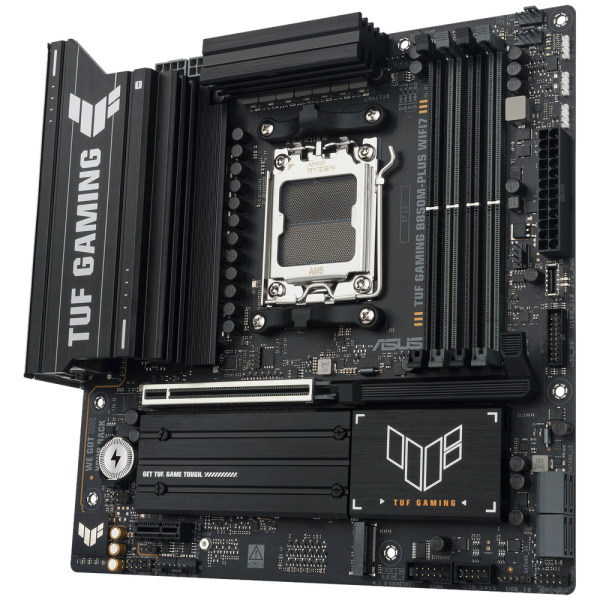 Материнская плата ASUS TUF GAMING B850M-PLUS WIFI7 AM5 mATX 4xDDR5 PCIEx16 PCIEx1 3xM.2 USB-C DP HDMI 2.5GLAN WiFi 7