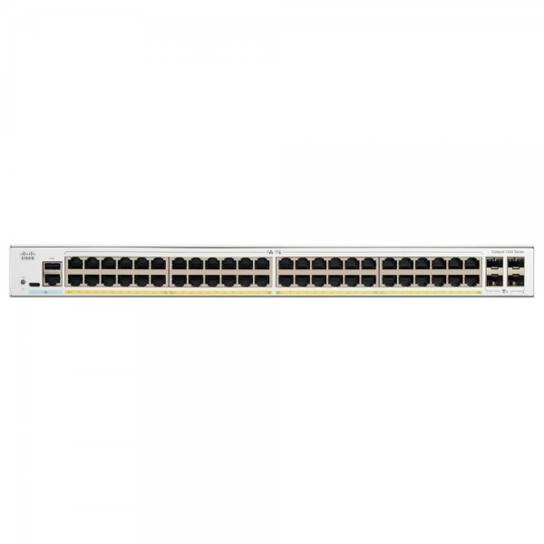 Коммутатор CISCO Catalyst 1200 48x10/100/1000 RJ-45 PoE+, 4x10G SFP+ uplinks, PoE+ 375W, Rack Mounting kit, C1200-48P-4X