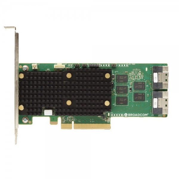 RAID-контроллер Broadcom 9660-16i SGL (05-50107-00 / 03-50107-00001 / 03-50107-00002 / 03-50107-00003 / 03-50107-00004) , PCIe 4.0 x8, LP, 24G SAS/SATA/NVMe, RAID 0,1,5,6,10,50,60, 16port(2x8 SFF-8654), 4GB Cache, SAS4116 ROC, RTL (S1)