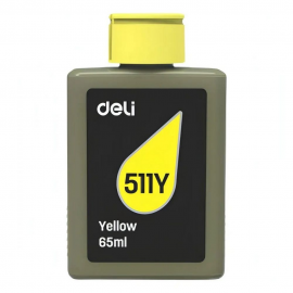 Чернила водорастворимые Deli 511Y-EA1 желтый 65 мл (совместимы с Deli 511, 516) Bad Pack