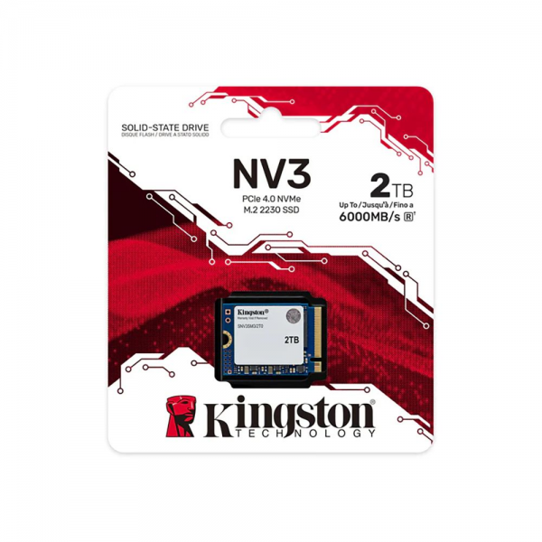 Твердотельный накопитель SSD Kingston NV3 SNV3SM3/2T0 2TB, M.2 2230, PCIe 4.0 x4, NVM Express, TBW 640TB