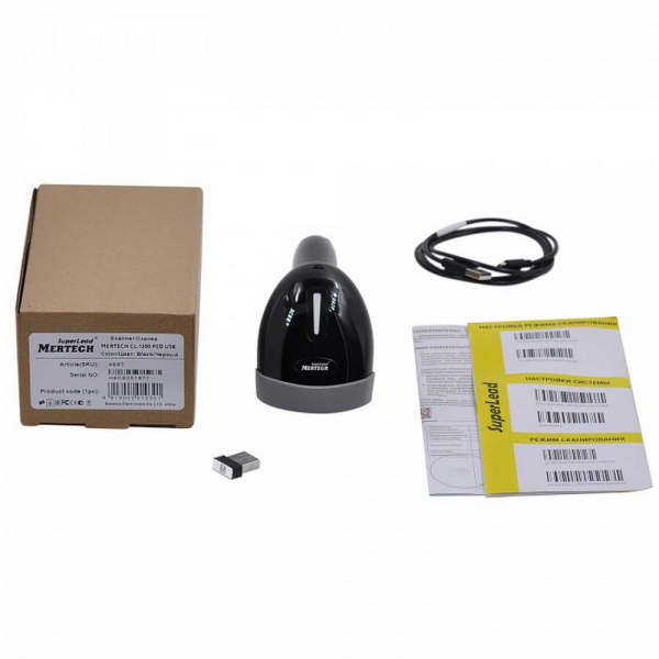 Сканер штрих-кода ручной беспроводной CL-1300 GS BLE Dongle P2D черный (4893)