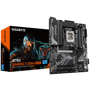 Материнская плата Gigabyte B760 GAMING X D4 GEN5, B760, LGA1700, 4*DDR4, 3*PCIEx16, 3*M.2, 1*TypeC, 2*USB3.2Gen2, 4*USB3.2Gen1, 8*USB2.0, 4*SATA3.0, 2.5G, DP, HDMI, ATX, RTL