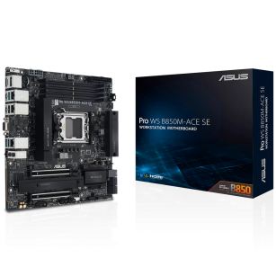 Материнская плата ASUS PRO WS B850M-ACE SE AM5 mATX 4xDDR5 2xPCIEx16 2xM.2 2хUSB-C DP HDMI VGA 10GLAN 2.5GLAN