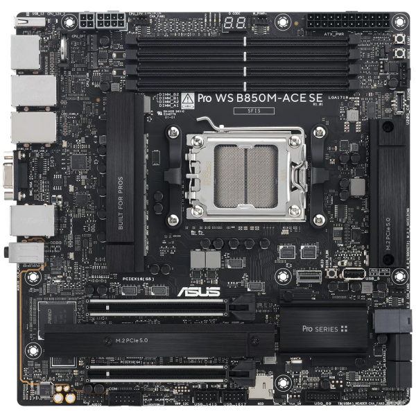Материнская плата ASUS PRO WS B850M-ACE SE AM5 mATX 4xDDR5 2xPCIEx16 2xM.2 2хUSB-C DP HDMI VGA 10GLAN 2.5GLAN