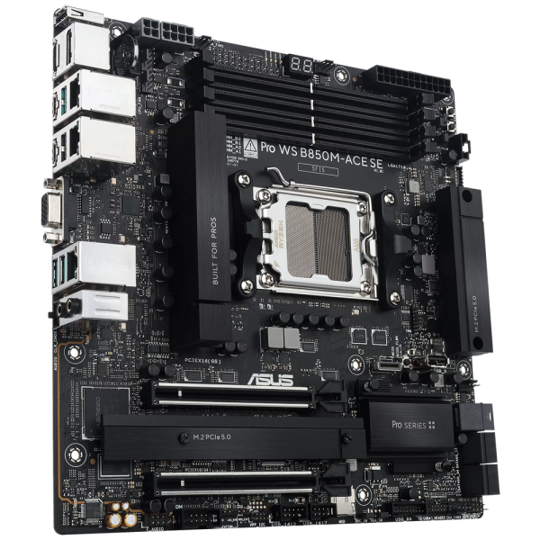 Материнская плата ASUS PRO WS B850M-ACE SE AM5 mATX 4xDDR5 2xPCIEx16 2xM.2 2хUSB-C DP HDMI VGA 10GLAN 2.5GLAN