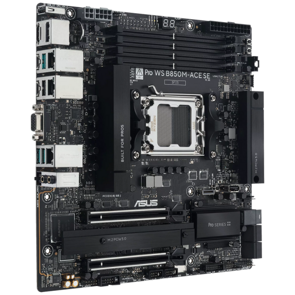 Материнская плата ASUS PRO WS B850M-ACE SE AM5 mATX 4xDDR5 2xPCIEx16 2xM.2 2хUSB-C DP HDMI VGA 10GLAN 2.5GLAN