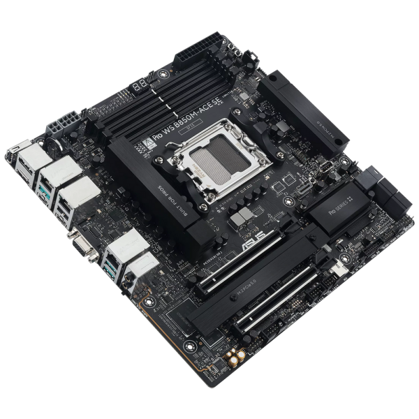 Материнская плата ASUS PRO WS B850M-ACE SE AM5 mATX 4xDDR5 2xPCIEx16 2xM.2 2хUSB-C DP HDMI VGA 10GLAN 2.5GLAN