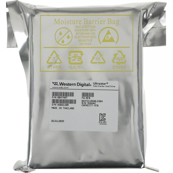 Жесткий диск WD SATA-III 4TB 0B47487 WUS721204BLE604 Ultrastar DC HA340 512E (7200rpm) 256Mb 3.5