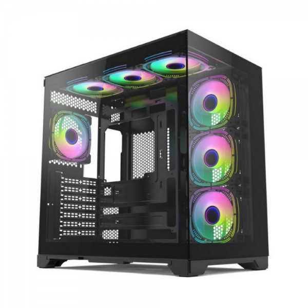 Корпус для ПК Forza FZ-G42A Seaview TG ATX Case, black, w/o psu, Tempered glass front panel, 1x3,5