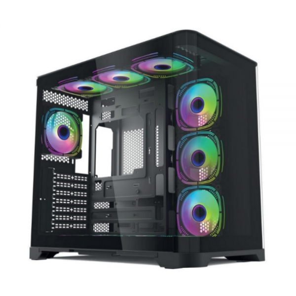 Корпус для ПК Forza Forza FZ-G42B Seaview TG ATX Case, black, w/o psu, Curved Tempered glass front panel, 1x3,5
