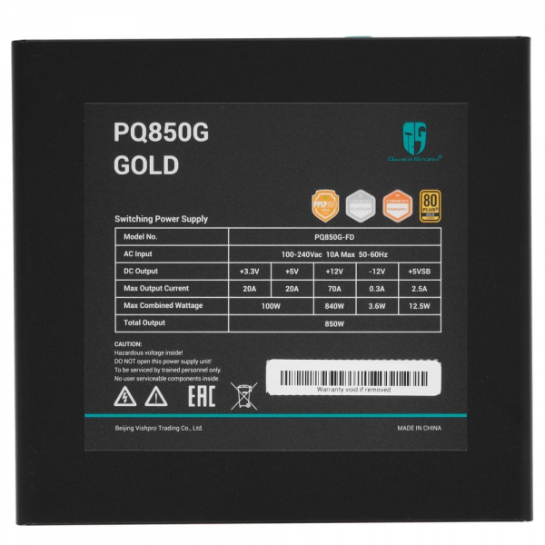 Блок питания ПК GamerStorm PQ850G