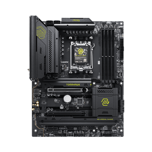 Материнская плата MSI MAG B850 TOMAHAWK WIFI B850, AM5, 4*DDR5, 2*PCIEx16, 1*PCIEx1, 3*M.2, 3*TypeC, 2*USB3.2Gen2, 4*USB3.2Gen1, 8*USB2.0, 4*SATA3.0, 5G, HDMI, ATX, RTL