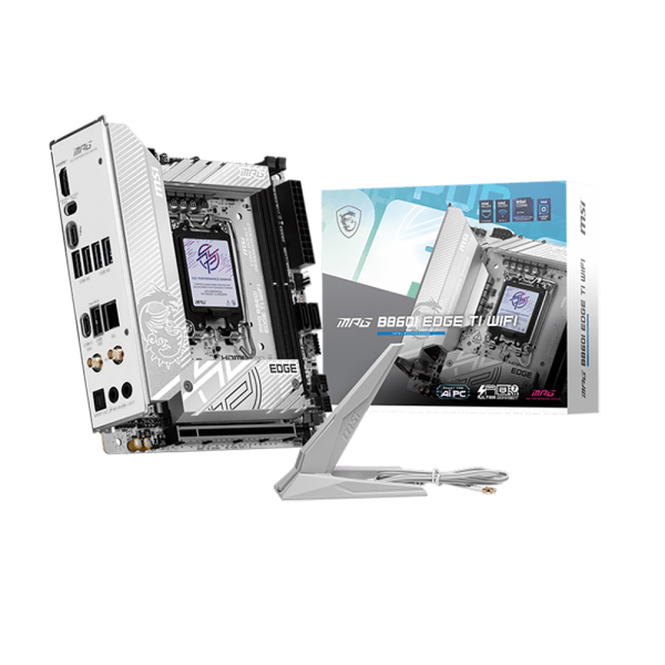 Материнская плата MSI MPG B860I EDGE TI WIFI B860, LGA1851, 2*DDR5, 1*PCIEx16, 2*M.2, 2*TypeC, 1*USB3.2Gen2, 6*USB3.2Gen1, 2*USB2.0, 2*SATA3.0, 2.5G, Type-C(DP), HDMI, ITX, RTL