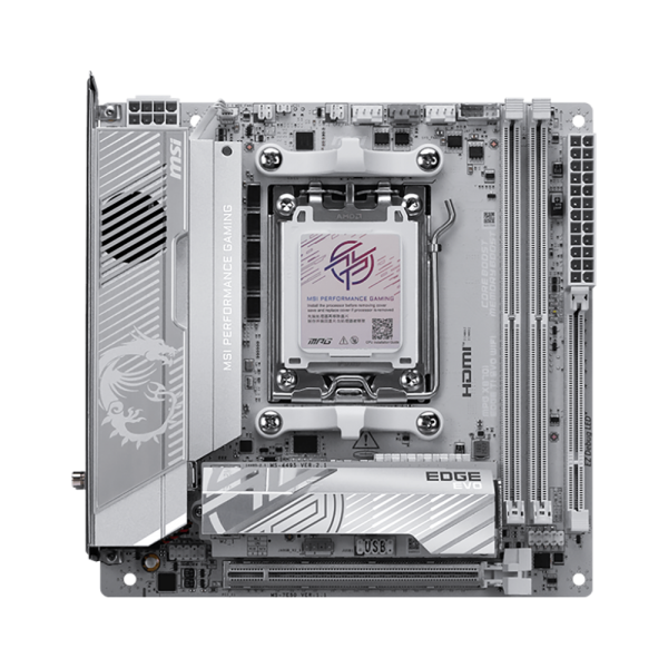 Материнская плата MSI MPG X870I EDGE TI EVO WIFI X870, AM5, 2*DDR5, 1*PCIEx16, 1*M.2, 2*TypeC, 5*USB3.2Gen2, 2*USB3.2Gen1, 2*USB2.0, 2*SATA3.0, 5G, 2*Type-C(DP), HDMI, ITX, RTL
