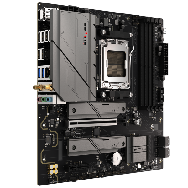 Материнская плата Sapphire B850M PULSE WIFI B850, AM5, 4*DDR5, 1*PCIEx16, 1*PCIEx4, 2*M.2, 2*TypeC, 4*USB3.2Gen1, 10*USB2.0, 4*SATA3.0, 2.5G, DP, HDMI, M-ATX, RTL