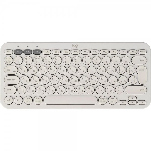 Клавиатура беспроводная Logitech K380, White, Bluetooth, оригинальная заводская РУС гравировка, [920-009589]