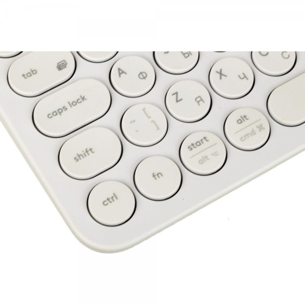 Клавиатура беспроводная Logitech K380, White, Bluetooth, оригинальная заводская РУС гравировка, [920-009589]