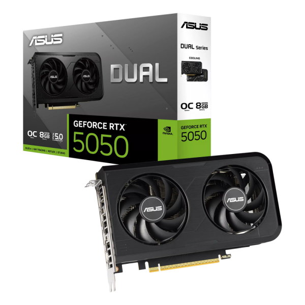 Видеокарта ASUS RTX5050 DUAL OC 8GB GDDR6 128bit 3xDP HDMI 2FAN RTL (DUAL-RTX5050-O8G)