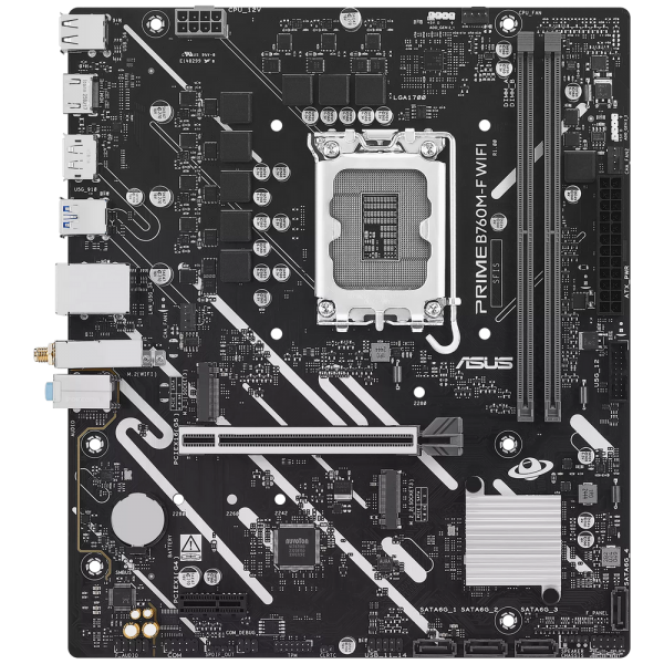 Материнская плата ASUS PRIME B760M-F WIFI LGA1700 mATX 2xDDR5 PCIEx16 PCIEx1 2xM.2 DP HDMI GLAN Wi-Fi 6