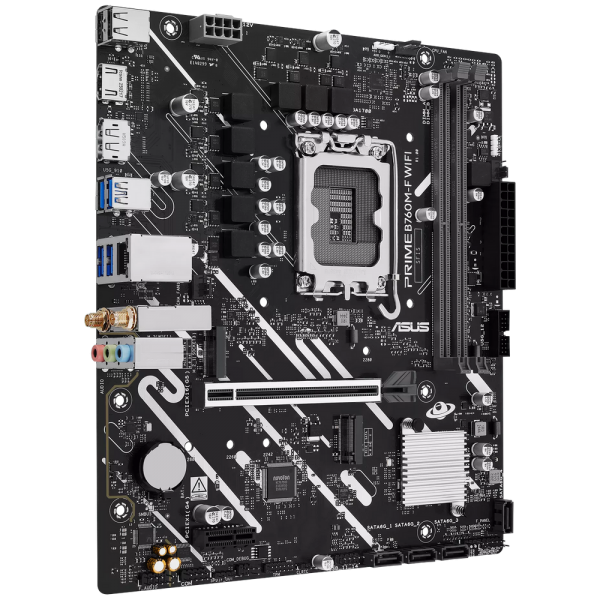 Материнская плата ASUS PRIME B760M-F WIFI LGA1700 mATX 2xDDR5 PCIEx16 PCIEx1 2xM.2 DP HDMI GLAN Wi-Fi 6