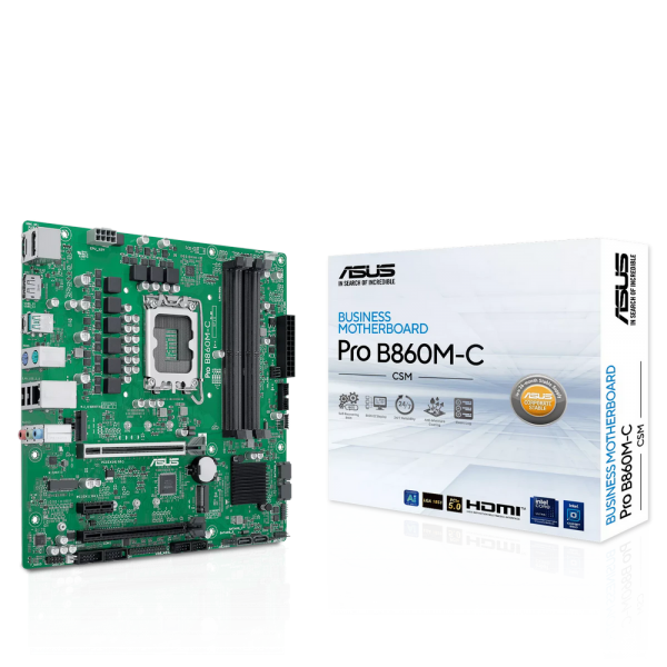 Материнская плата ASUS PRO B860M-C-CSM LGA1851 mATX 4xDDR5 2xPCIEx16 PCIEx1 USB-C 2xDP HDMI 2xM.2 GLAN