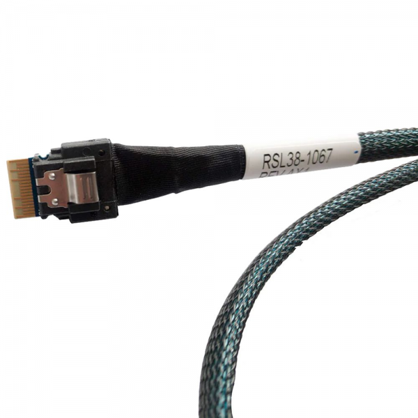 Кабель DiliVing DLSL38-1067 Slimline SASx4 (SFF8654) -to- HD MiniSAS x4 (SFF8643) PCIE 3.0, 85 Ohm, 100cm
