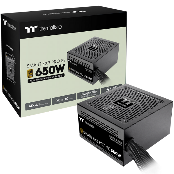 Блок питания Thermaltake Smart BX3 Pro SE/0650W/Non Modular/Non Light/Single Voltage/Analog/80 PlusBronze/EU/Non JP CAP/Etched Flat Cables/Gen 5