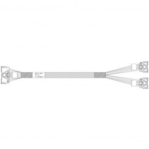 Кабель Amphenol RMC74-6891 Cable MCIO x8 74P (прямой)  -TO-  2*MCIO x4 38P (прямой) , 85 Ohm, PCIe 5.0, L:70cm