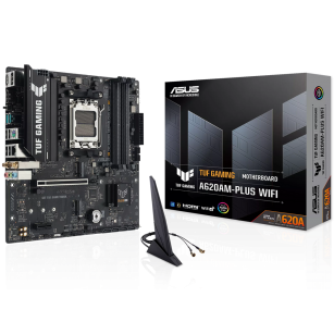 Материнская плата ASUS TUF GAMING A620AM-PLUS WIFI AM5 mATX 4xDDR4 PCIEx16 2xPCIEx1 2xM.2 2xDP HDMI 2.5GLAN WIFI 6