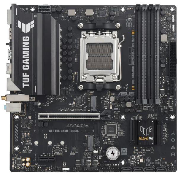 Материнская плата ASUS TUF GAMING A620AM-PLUS WIFI AM5 mATX 4xDDR4 PCIEx16 2xPCIEx1 2xM.2 2xDP HDMI 2.5GLAN WIFI 6