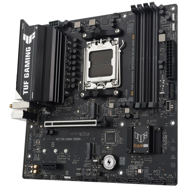 Материнская плата ASUS TUF GAMING A620AM-PLUS WIFI AM5 mATX 4xDDR4 PCIEx16 2xPCIEx1 2xM.2 2xDP HDMI 2.5GLAN WIFI 6